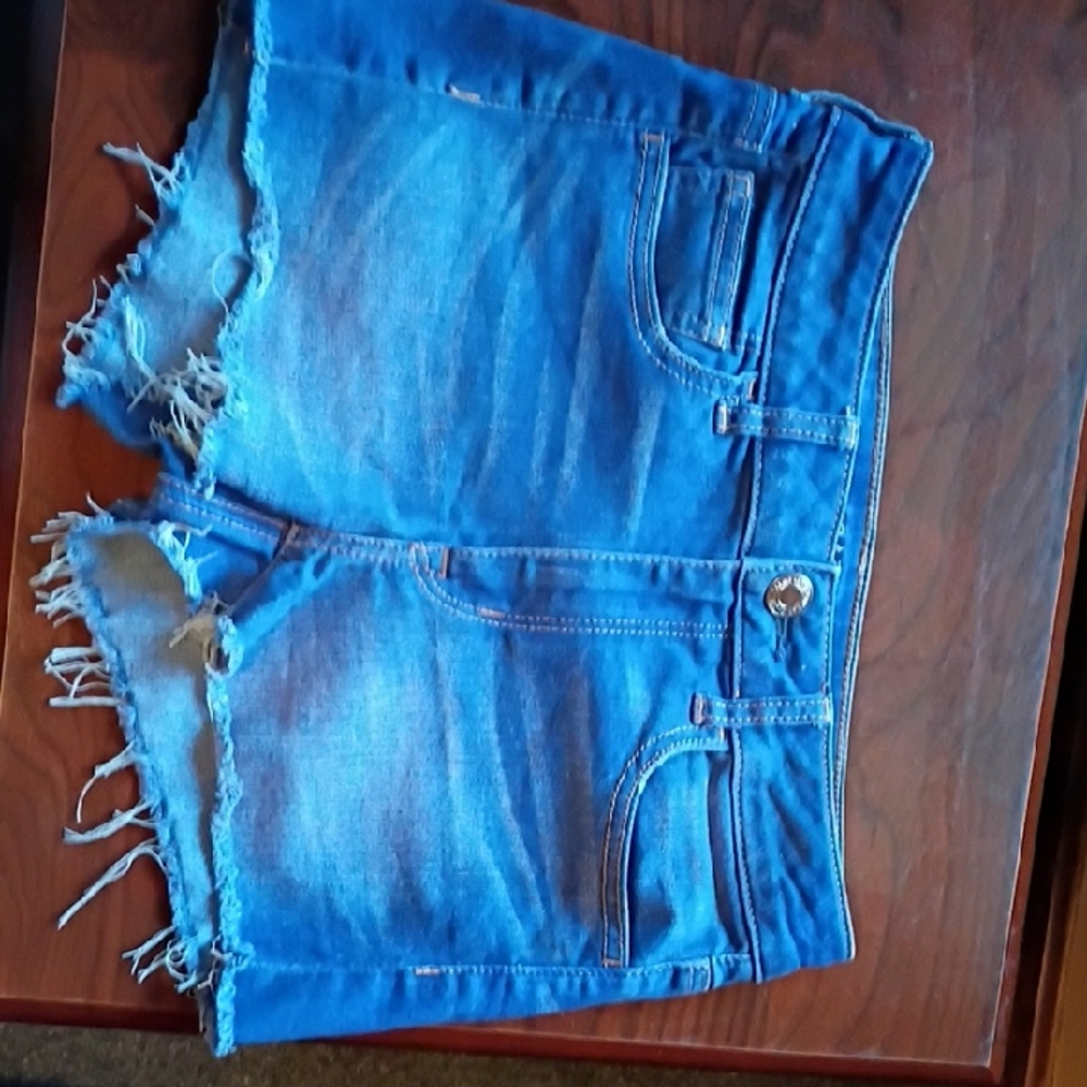 American Eagle Outfitters Blue Distressed Denim Cutoff Shorts
